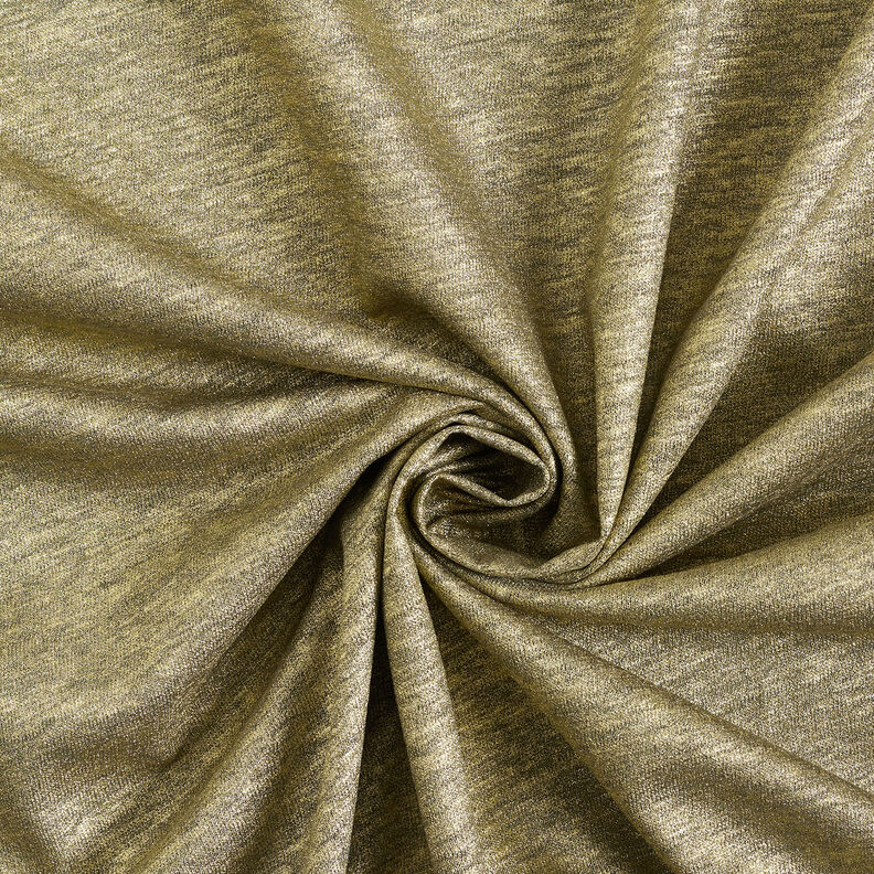 Leinenjersey Schimmer Melange – khaki/gold metallic,  image number 4