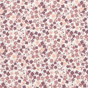 Baumwolljersey Blumenmeer &ndash; weiss/lila, 