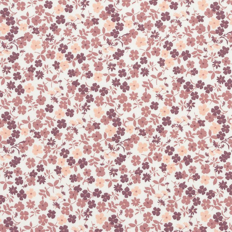 Baumwolljersey Blumenmeer &ndash; weiss/lila,  image number 1