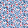 Badeanzugstoff Blumen und Palmenwedel – weiss/indigo,  thumbnail number 1