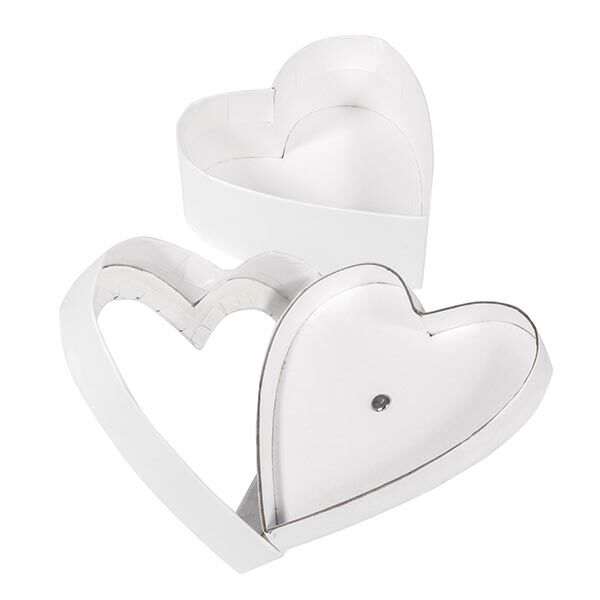 Pappmaschee Geschenkbox mit Schütteldeckel Herz [S] | Rayher – weiss,  image number 5