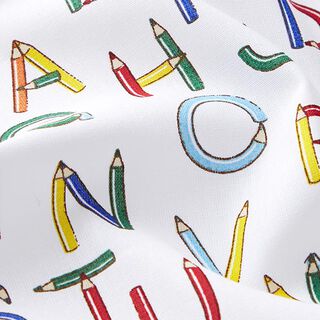 Baumwollpopeline Stift-Buchstaben – weiss, 