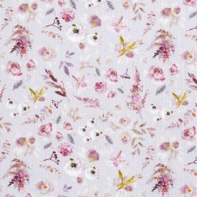 Rippenjersey zarte Wildblumen Digitaldruck – pastellflieder/rotlila, 