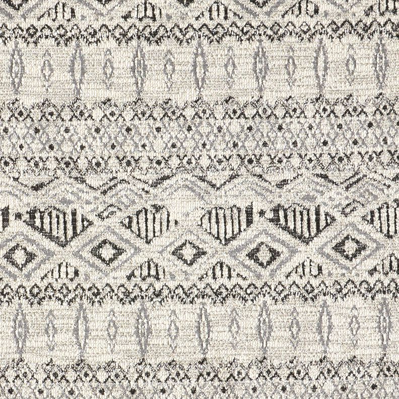 Strickbouclé Ikatmuster – grau/weiss,  image number 1