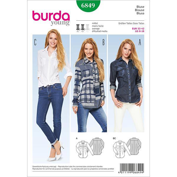 Bluse | Burda 6849 | 32-42,  image number 1