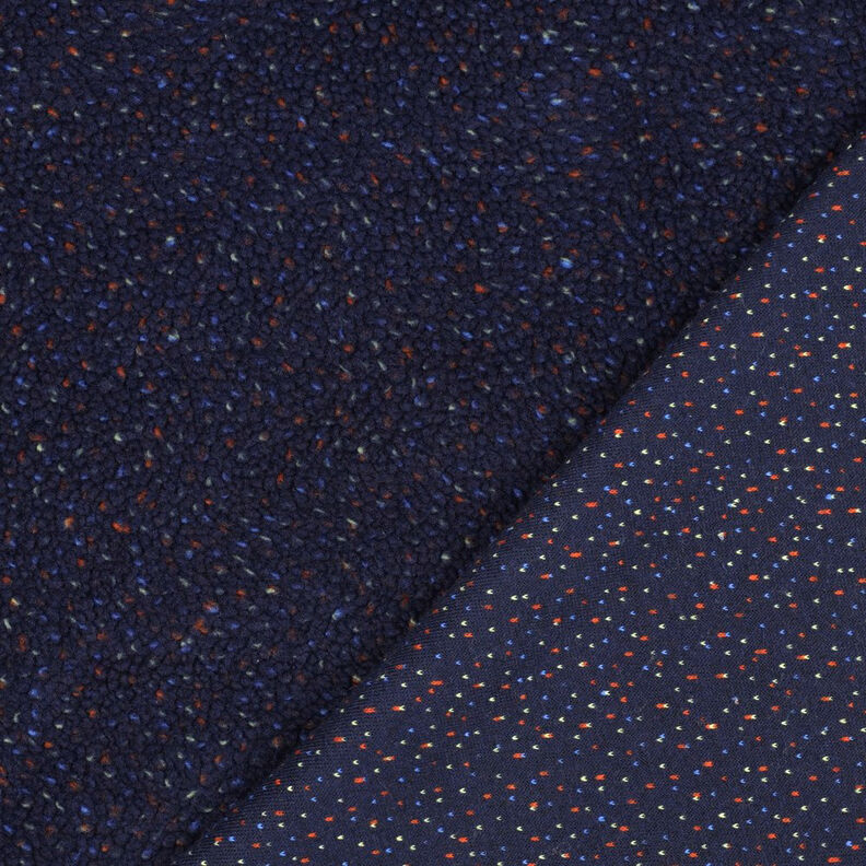 Teddyplüsch Tweed Melange | Poppy Fabrics – marineblau, image number 4