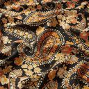 Viskosestoff Ornamente – schwarz/orange, 