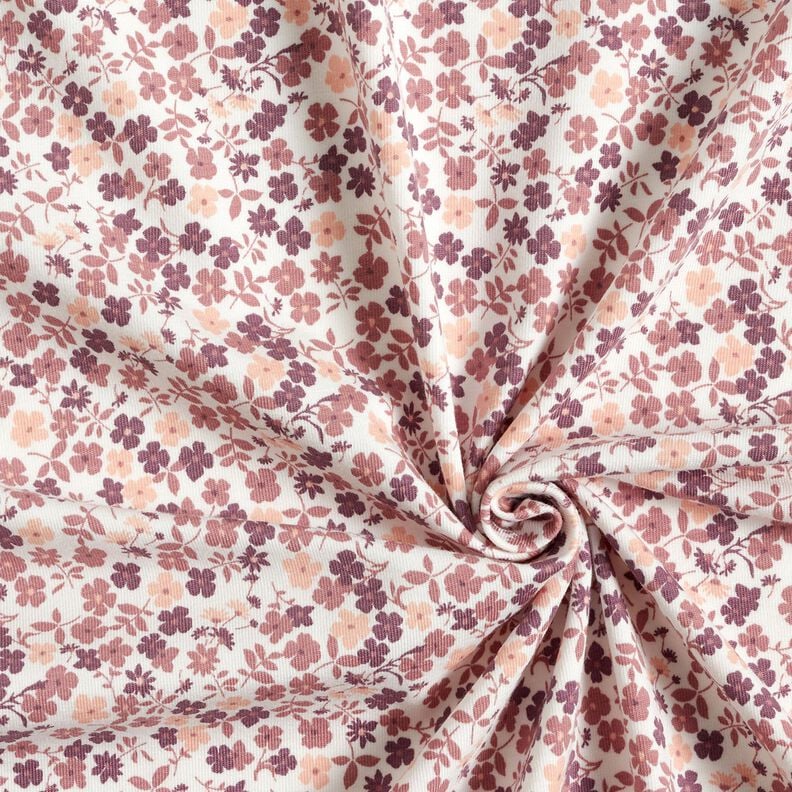 Baumwolljersey Blumenmeer &ndash; weiss/lila,  image number 3