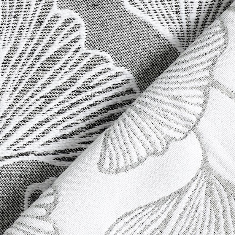 Dekostoff Jacquard gro&szlig;er Ginko &ndash; granit/elfenbein,  image number 4