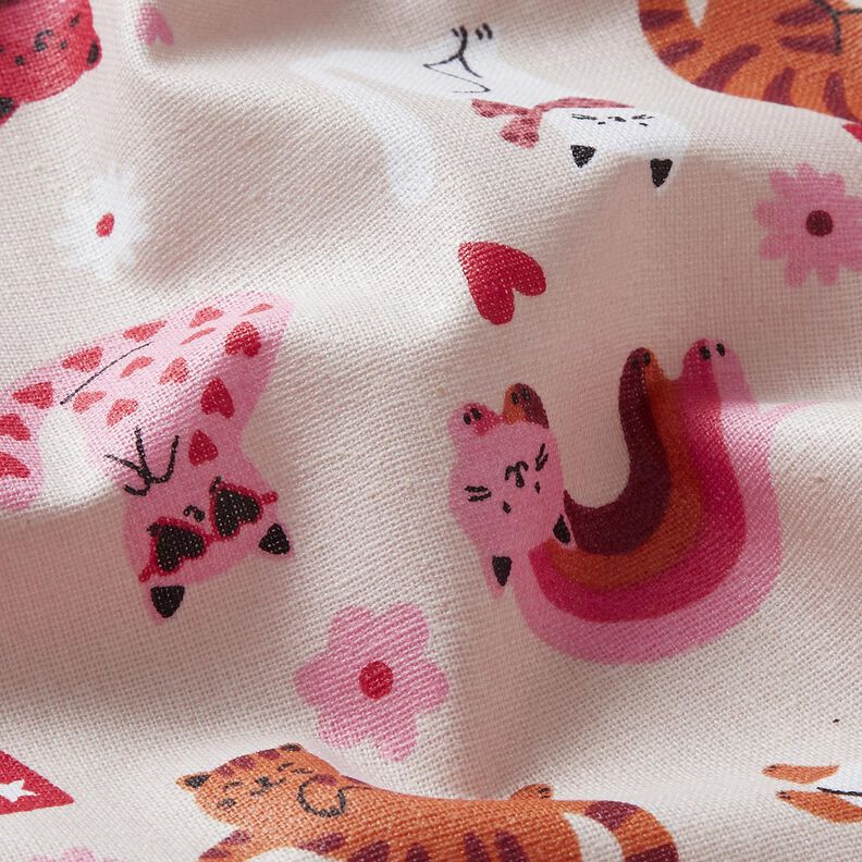 Beschichtete Baumwolle verspielte Kätzchen – rosé,  image number 2