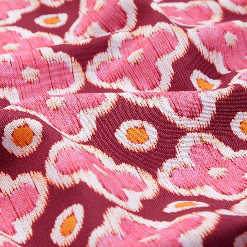 Dekostoff Canvas Stickerei-Look – bordeauxrot/pink, image number 2