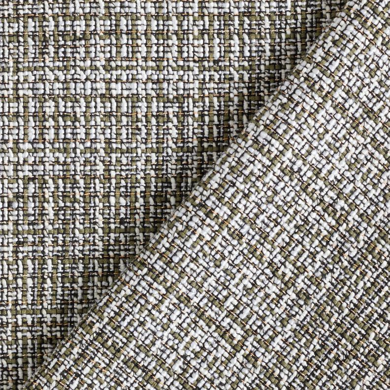 Boucle Glitzer Effektfaeden – khaki/weiss,  image number 4