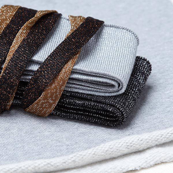 Strickbündchen Lurex [1,2 m] - grau