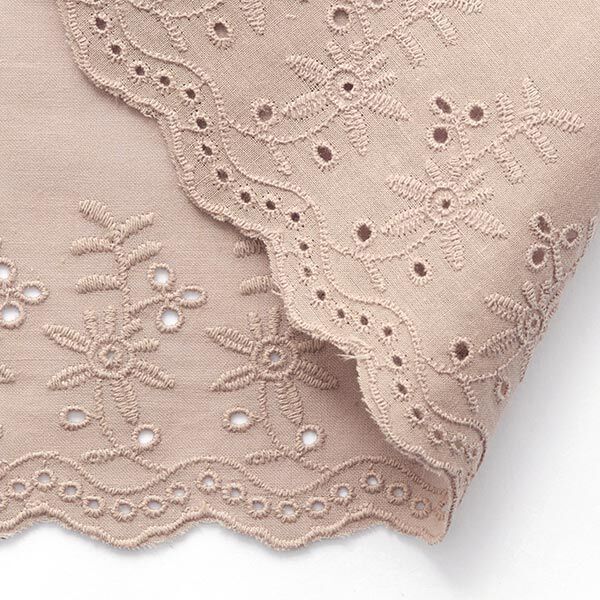 Feston Spitzenband Blumen [ 9 cm ] – braun,  image number 2