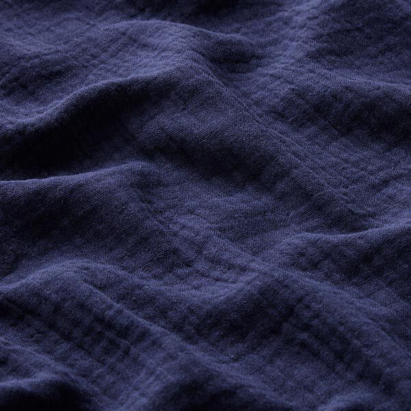 GOTS Musselin/ Doppel-Krinkel Gewebe | Tula – marineblau,  image number 3