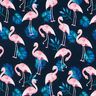 Baumwolljersey Flamingo | Glitzerpüppi – nachtblau/hellrosa,  thumbnail number 1