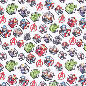 Cretonne Lizenzstoff Avengers Motivkacheln | Marvel – weiss, 