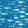 Baumwollstoff Cretonne abstrakte Fische – blau,  thumbnail number 1