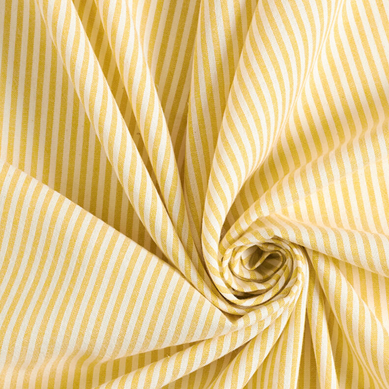 Baumwoll-Viskose-Mix Streifen – currygelb/wollweiss,  image number 3