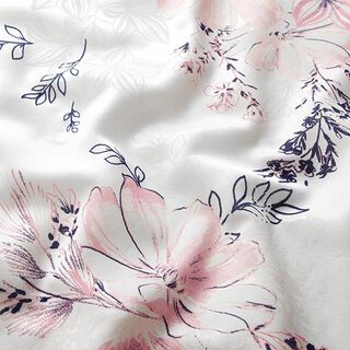 Seiden-Viskose-Satin große Blumensträuße – weiss, 