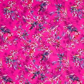 Badeanzugstoff Aquarellblumen – purpur/weiss, 