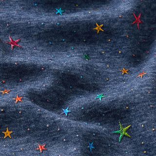 Alpenfleece Sterne Foliendruck – marineblau, 
