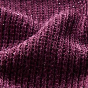 Glitzer-Chenille – aubergine/silber metallic, 