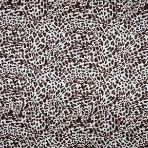 Viskosejersey kleiner Leoprint – schokolade/silbergrau, 