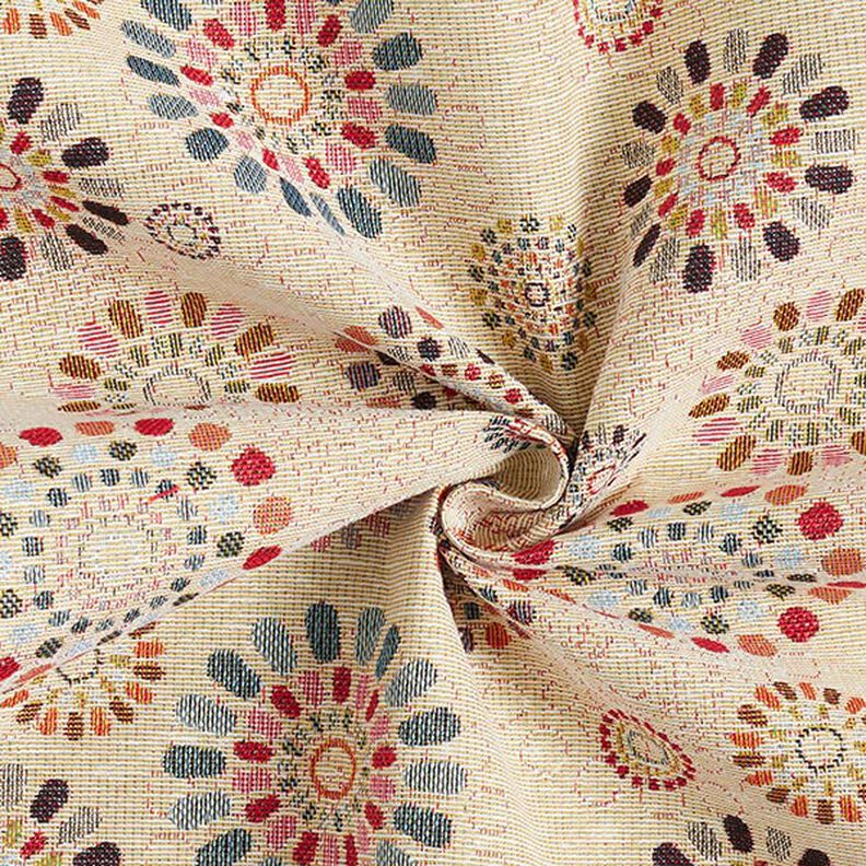 Dekostoff Gobelin Mandalas – hellbeige/rosa, image number 3