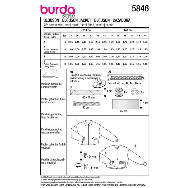 Blouson | Burda 5846 | 34-44,  image number 9