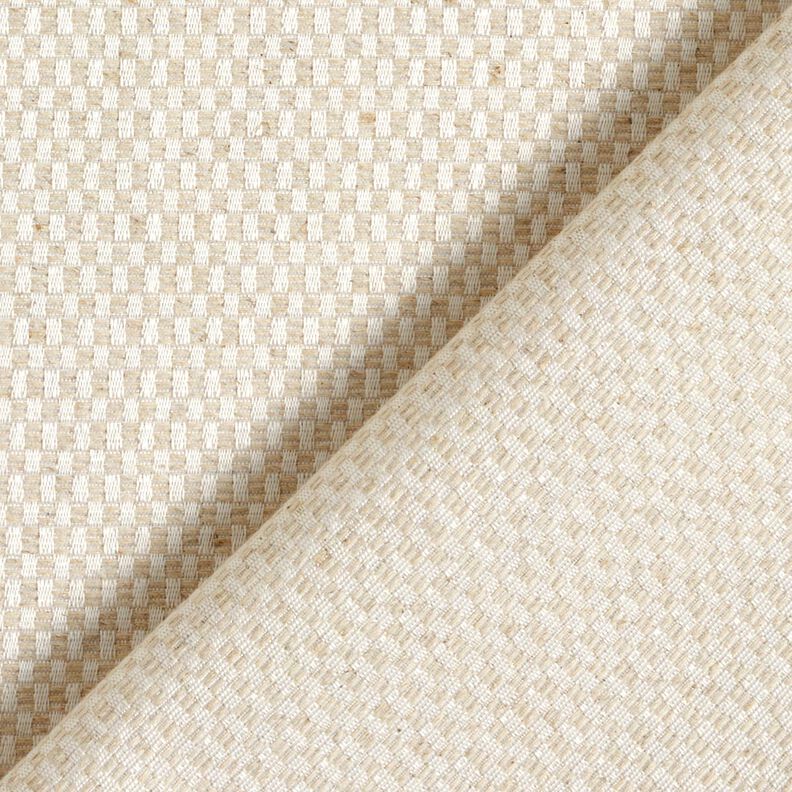 Dekostoff Jacquard kleines Karodesign &ndash; natur,  image number 3