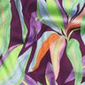 Baumwollsatin Blätter Digitaldruck | Poppy Fabrics – aubergine/hellgrün,  thumbnail number 2