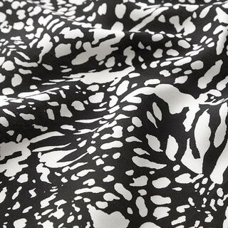 Viskosestoff Leopardenmuster – schwarz/weiss, 