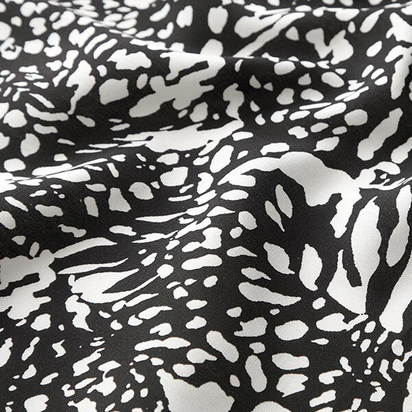 Viskosestoff Leopardenmuster – schwarz/weiss | Reststück 130cm
