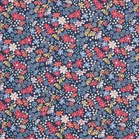 Baumwollstoff Cretonne gemischte Blüten – nachtblau, 