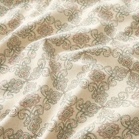 Halbpanama Ornamente &ndash; natur/gruen, 