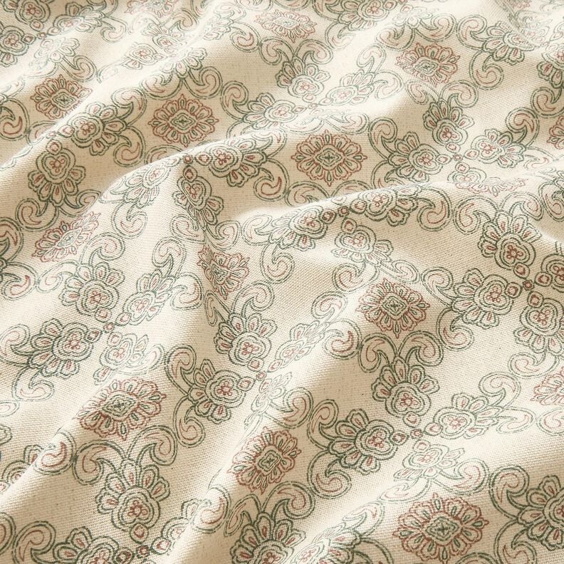 Halbpanama Ornamente &ndash; natur/gruen,  image number 2