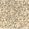 Stretchvelours Blumenskizzen – sand/schwarz,  thumbnail number 1