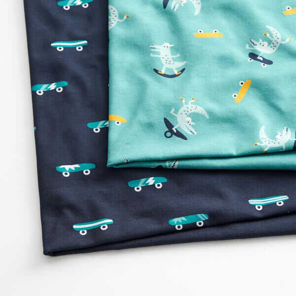Baumwolljersey Skate-Krokodil | PETIT CITRON – mint, image number 3