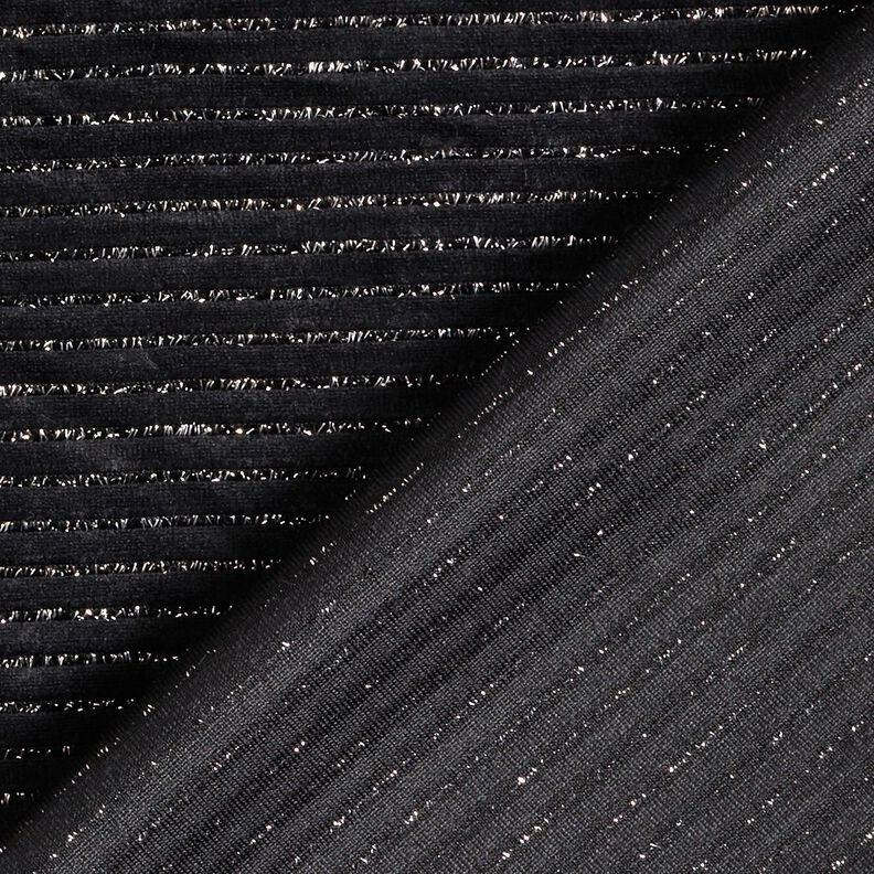 Nicki Stoff Glitzerstreifen – schwarz/silber metallic, image number 4