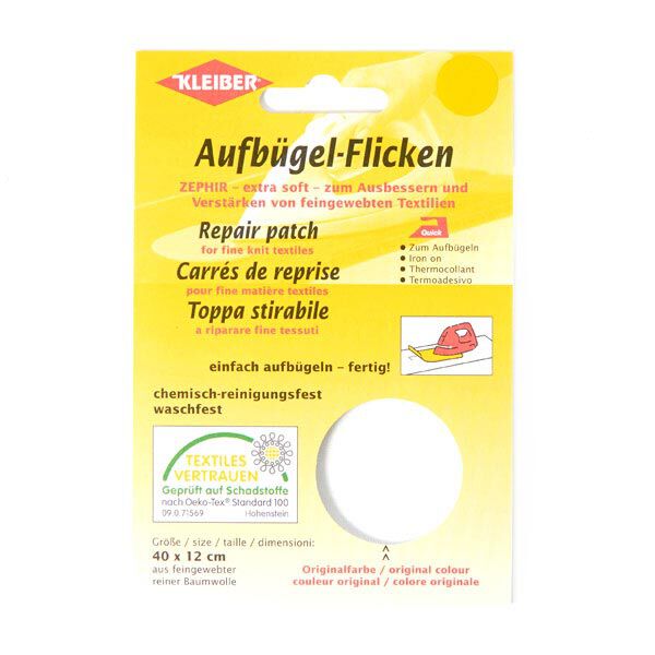 Zephir Aufbügelflicken – weiss, image number 1