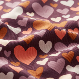 Babycord Herzen – aubergine, 