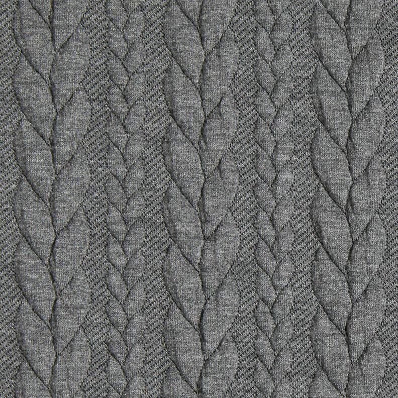 Jerseyjacquard Cloqué Zopfmuster – dunkelgrau,  image number 1