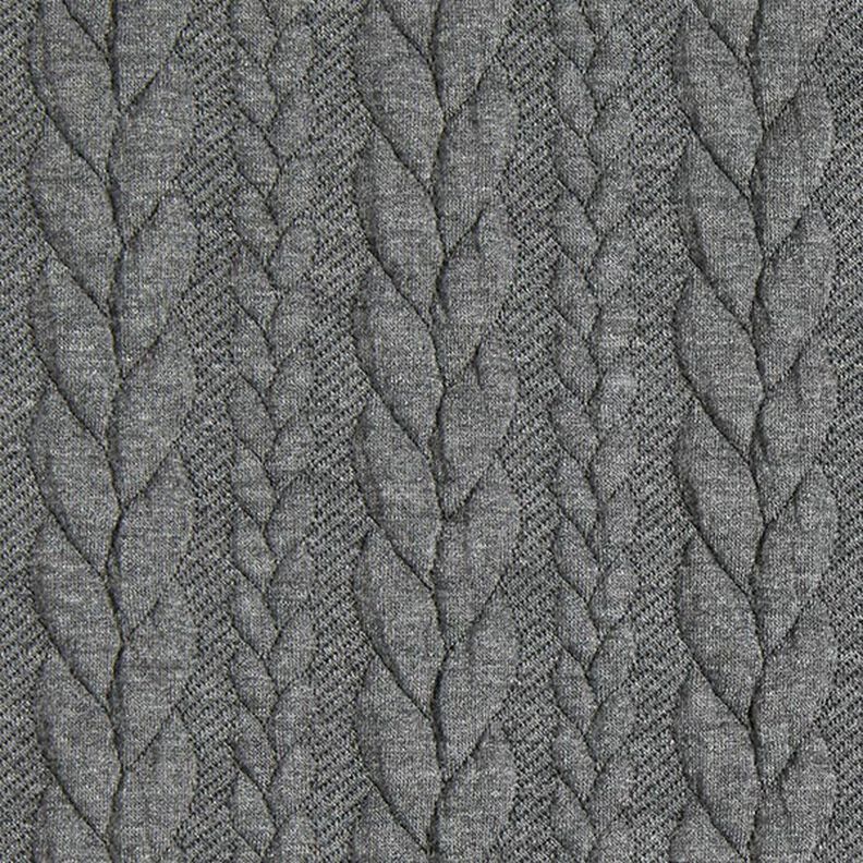 Jerseyjacquard Cloqué Zopfmuster – dunkelgrau,  image number 1