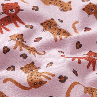 Bio-Baumwolljersey glücklicher Leopard – rosa, 