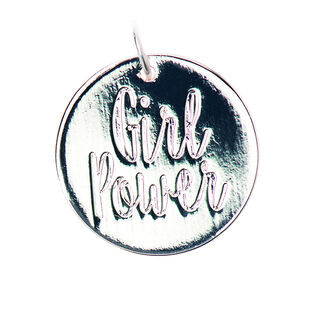 Anhänger Girlpower [Ø17 mm] | Rico Design – silber, 