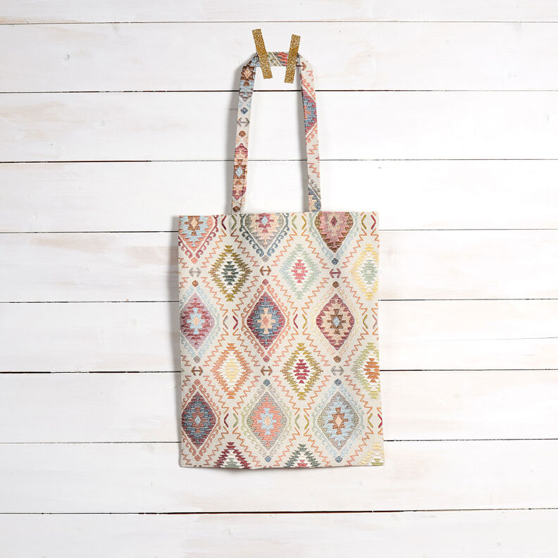 Dekostoff Jacquard indischer Teppich – hellbeige,  image number 10