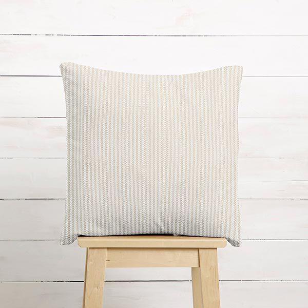 Dekostoff Jacquard dezente Streifen – dunkelbeige