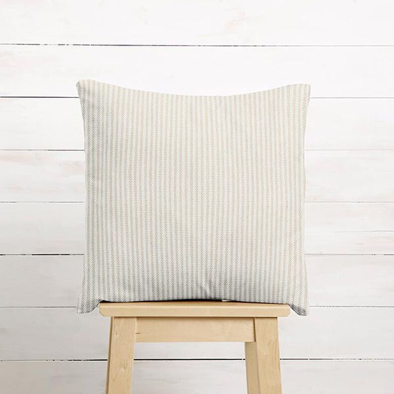 Dekostoff Jacquard dezente Streifen – dunkelbeige, image number 6