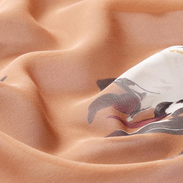 Seiden-Chiffon gemalte Blumen – braun, image number 3